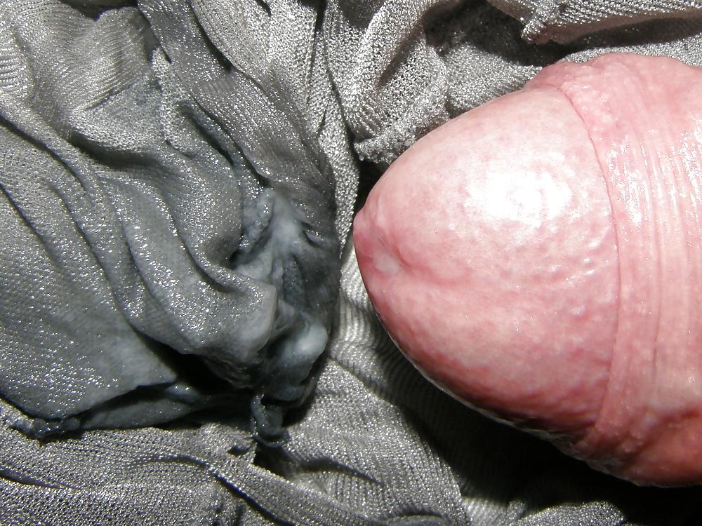 9P Cum on grey pantyhose