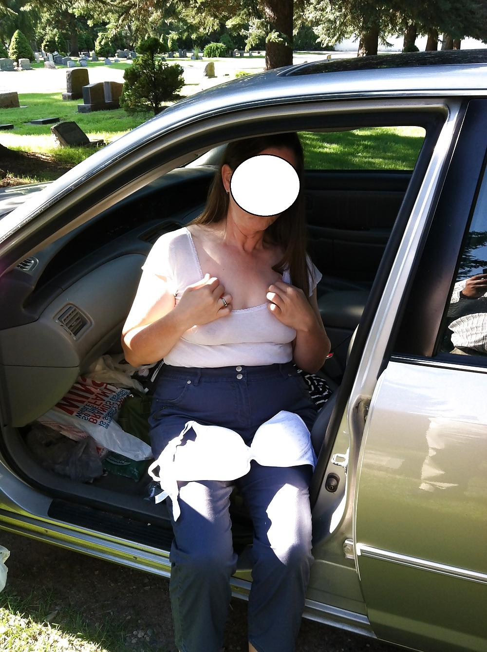 25P Sexy Mormon wife changing in a cemetary