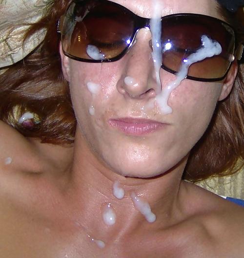 25P Cumshots on face and glasses.