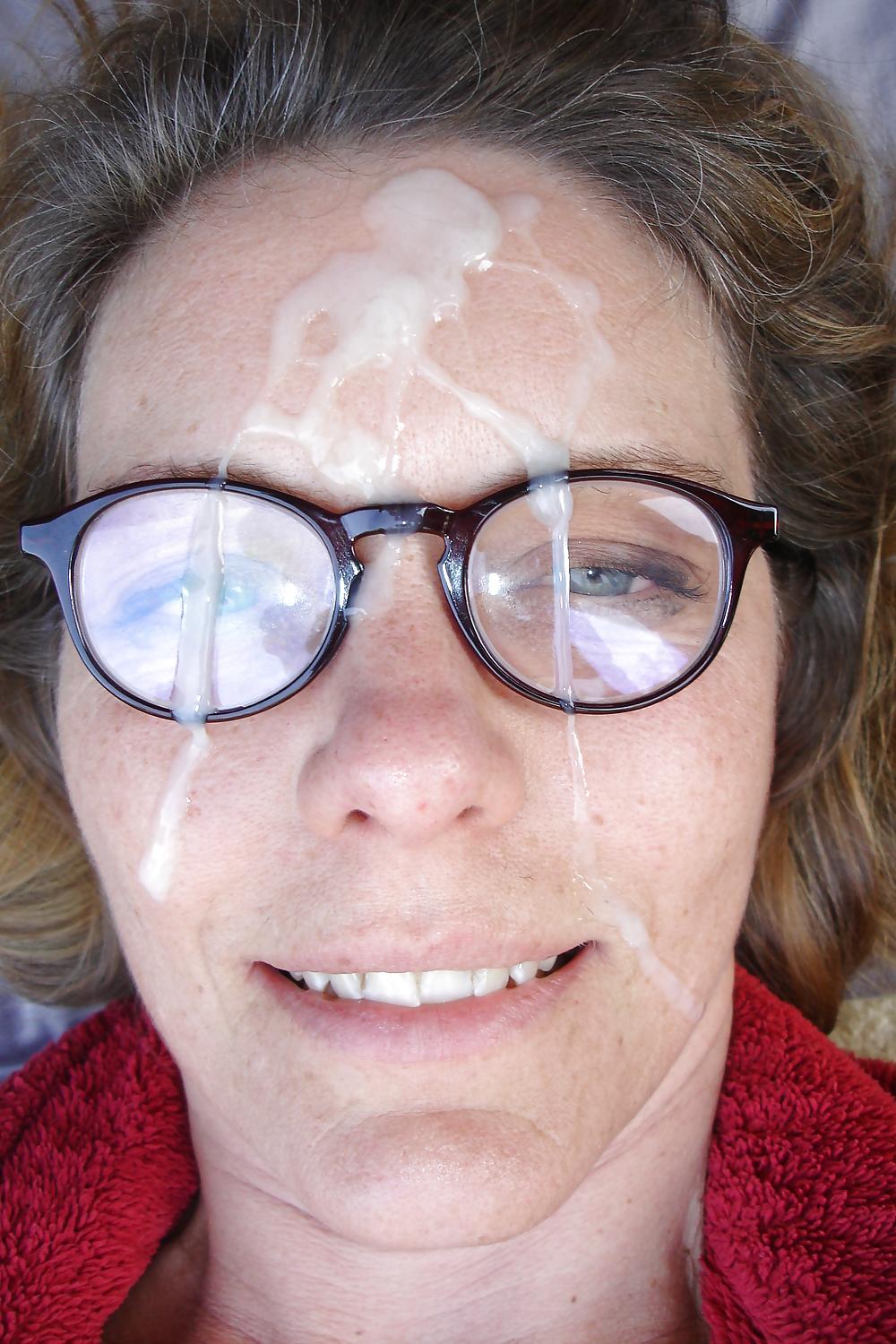 25P Cumshots on face and glasses.