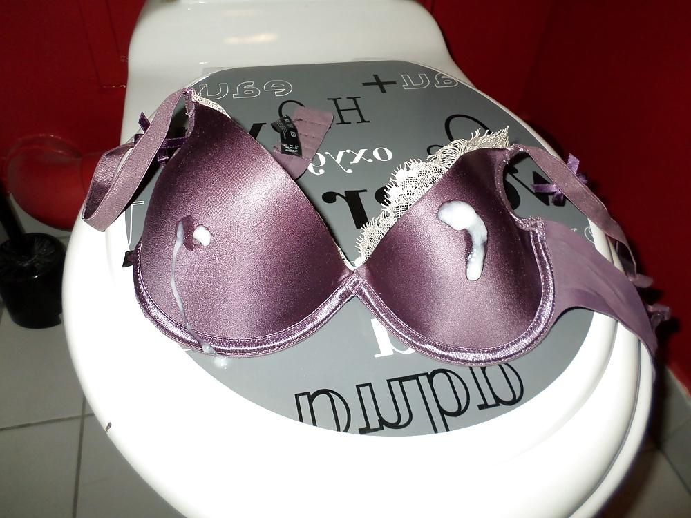 17P Cum on Sister in Law's purple bra at Christmas