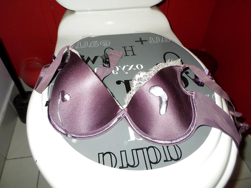 17P Cum on Sister in Law's purple bra at Christmas
