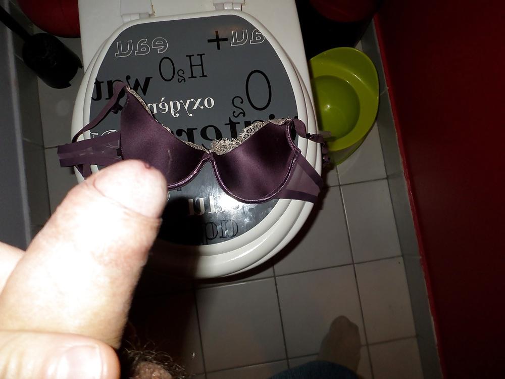17P Cum on Sister in Law's purple bra at Christmas