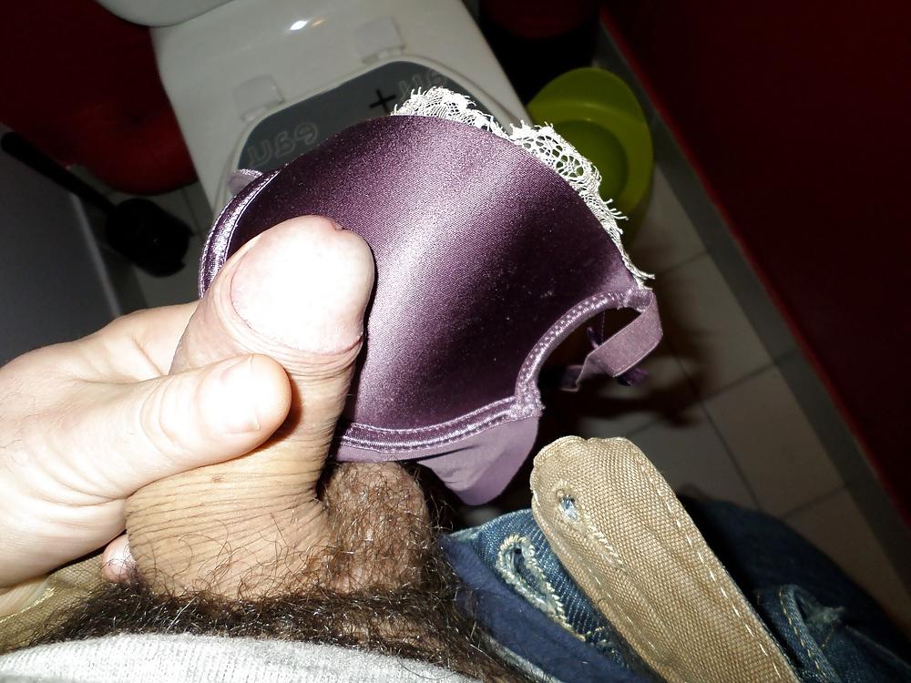 17P Cum on Sister in Law's purple bra at Christmas