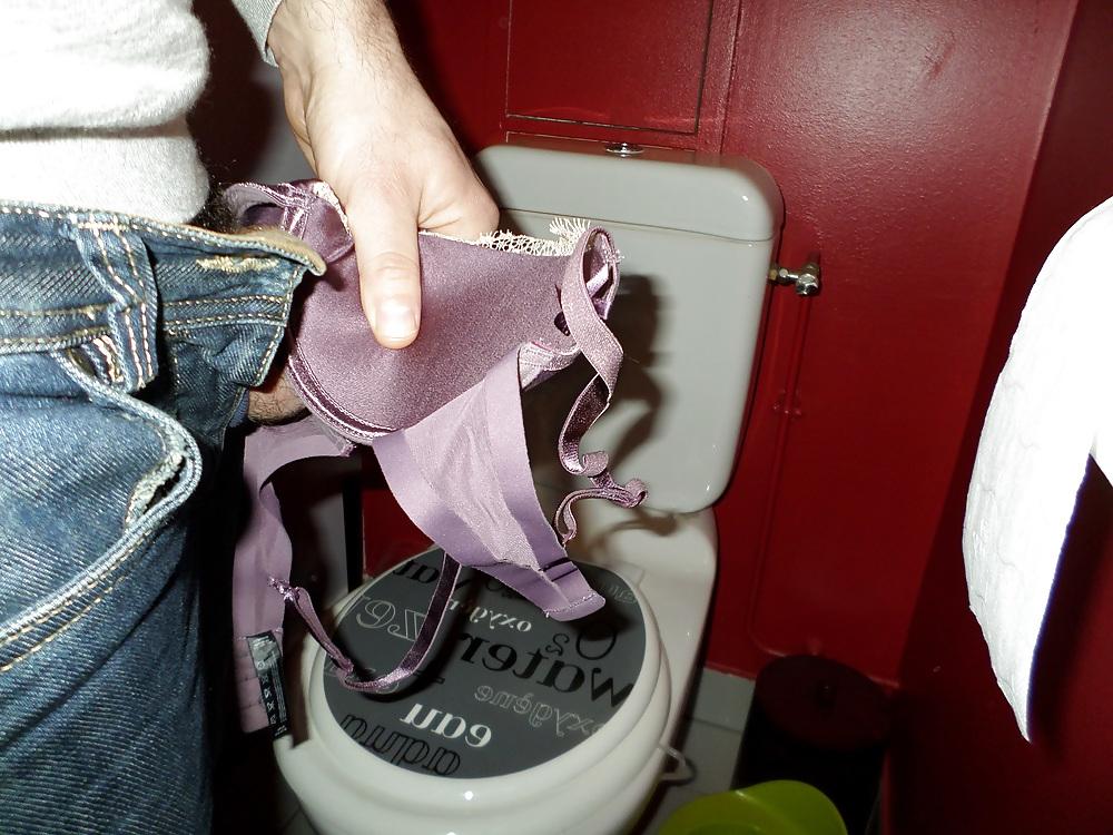 17P Cum on Sister in Law's purple bra at Christmas