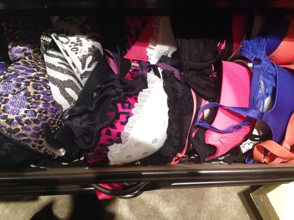 5P A peek at her panty drawer and bra drawer!