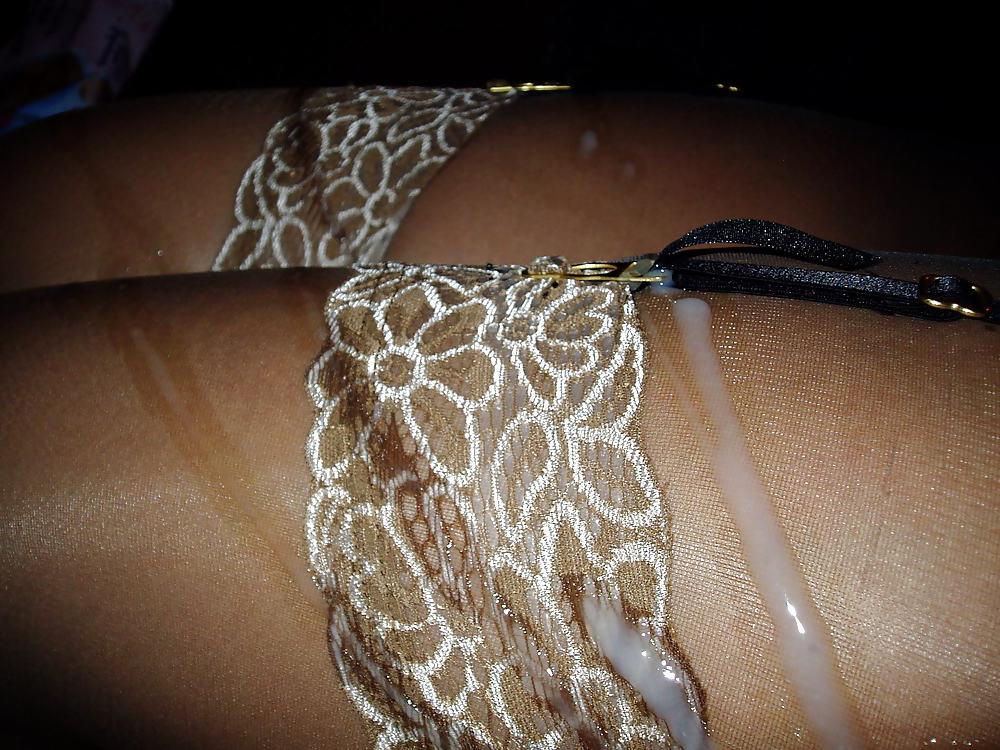 6P Cum on nylon