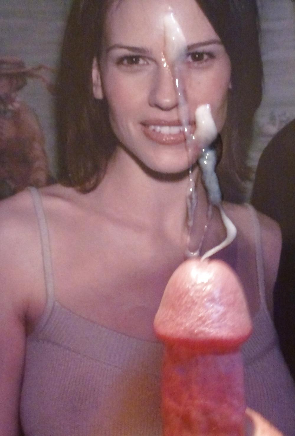 14P Hillary Swank Doesn't Know Why I Shot My Cum On Her Face!