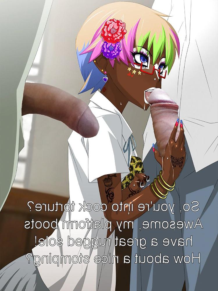 8P Anime Girls playing with a Real Cock (with captions) - No 72