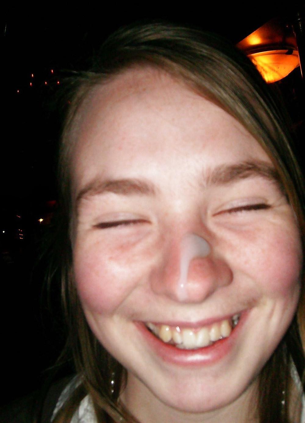 25P Cum on her nose
