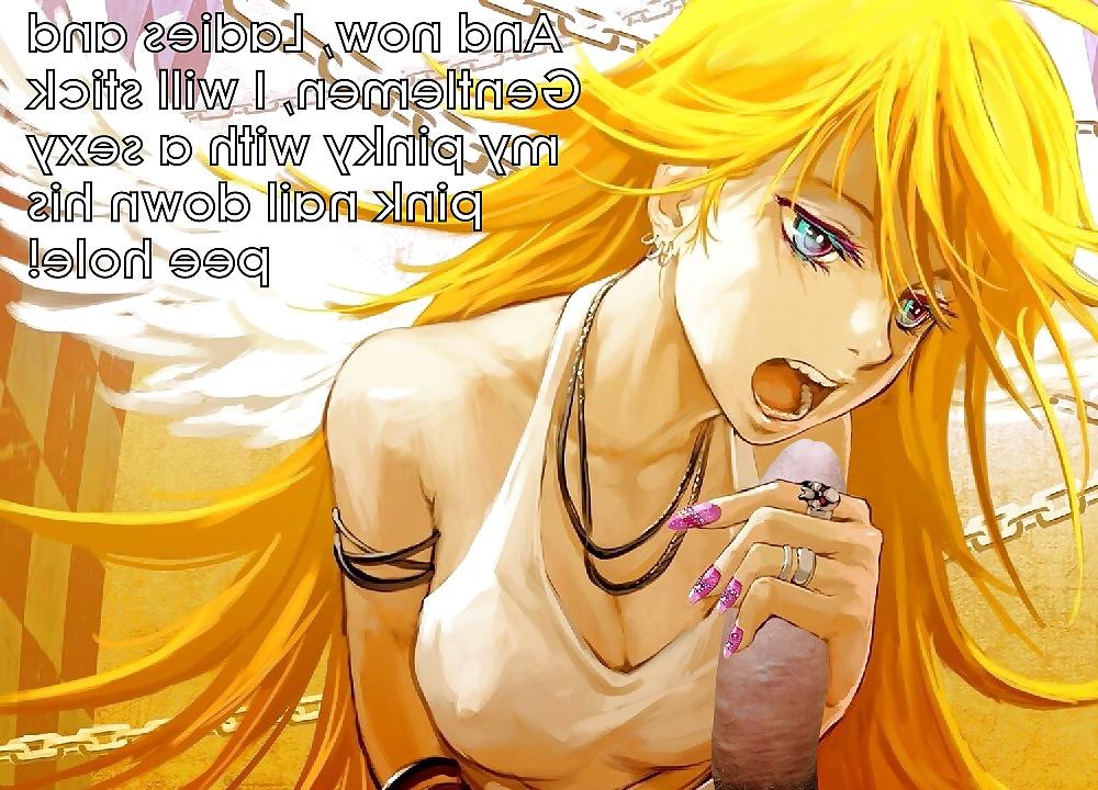 8P Anime Girls playing with a Real Cock (with captions) - No 78