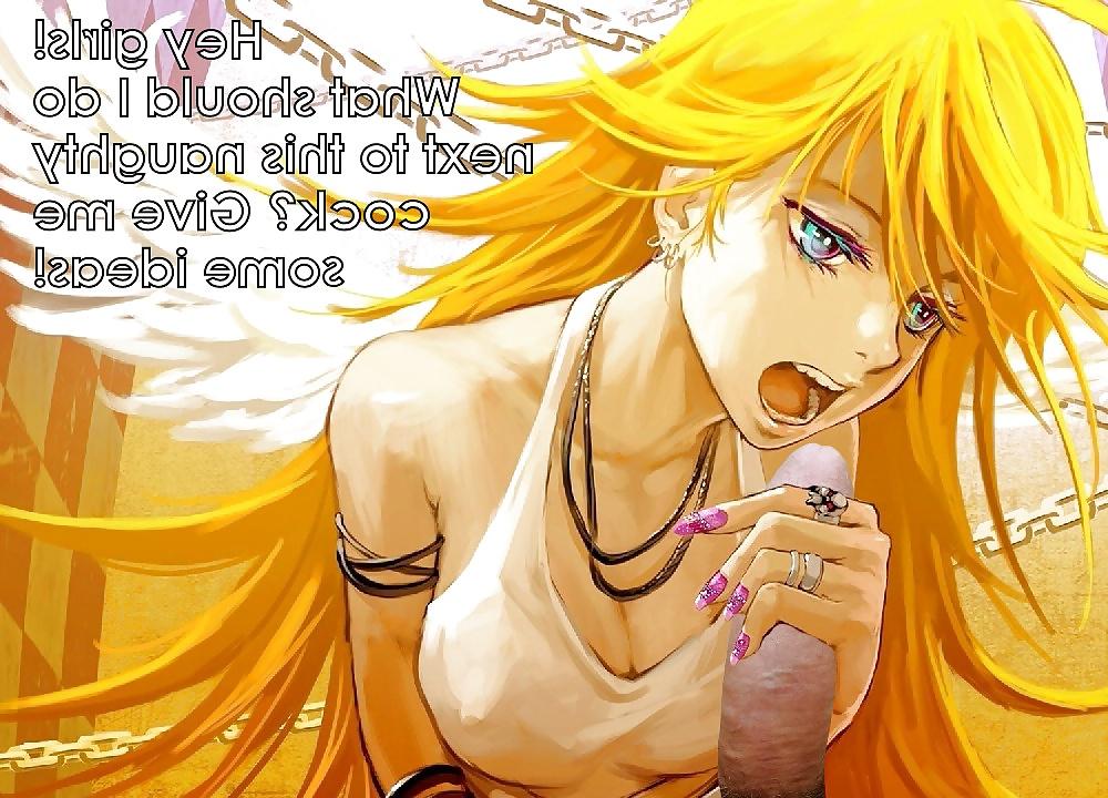 8P Anime Girls playing with a Real Cock (with captions) - No 78