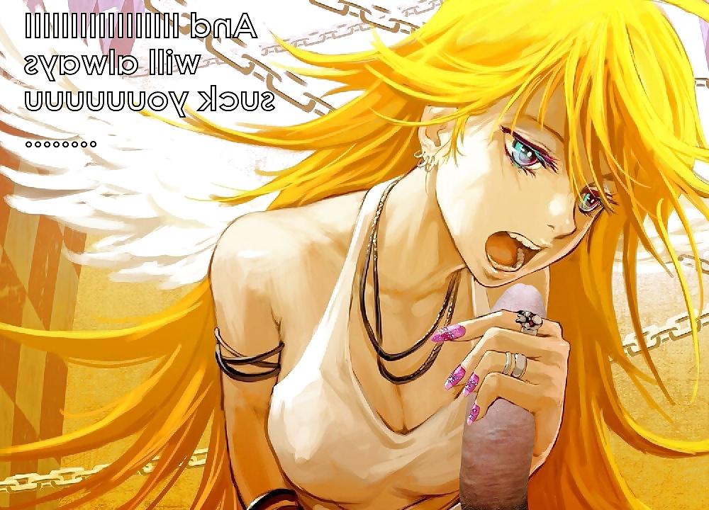8P Anime Girls playing with a Real Cock (with captions) - No 78