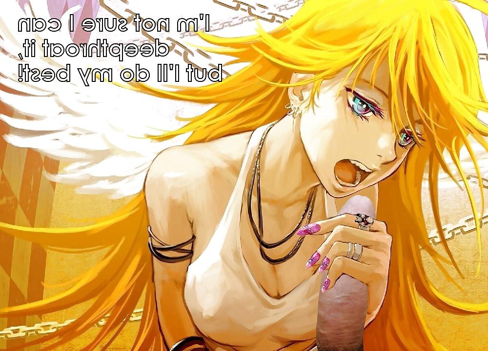 8P Anime Girls playing with a Real Cock (with captions) - No 78