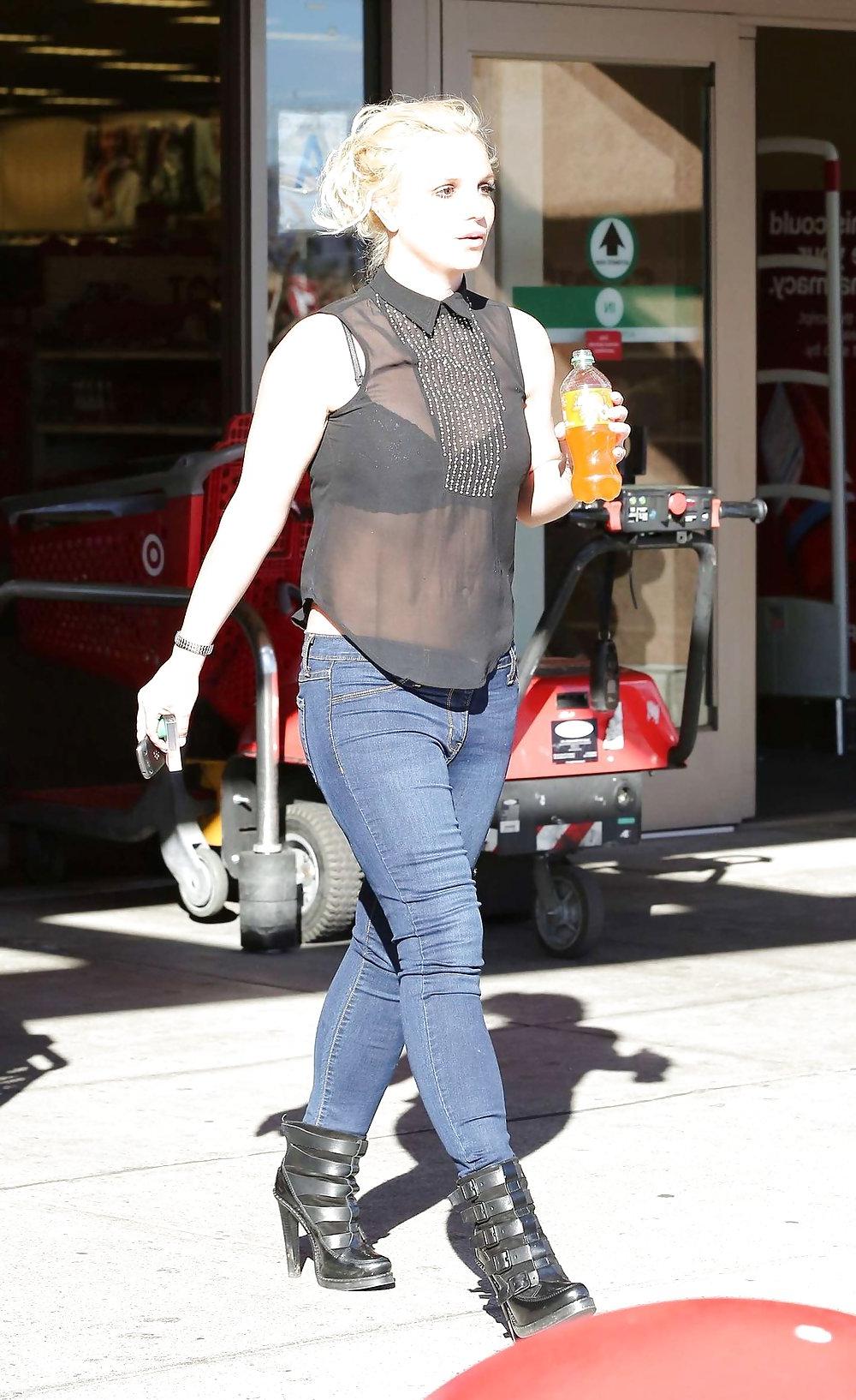 6P Britney Spears see through to bra 
