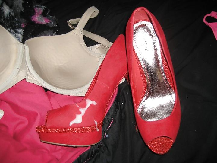 16P Cum on panties bras and shoes