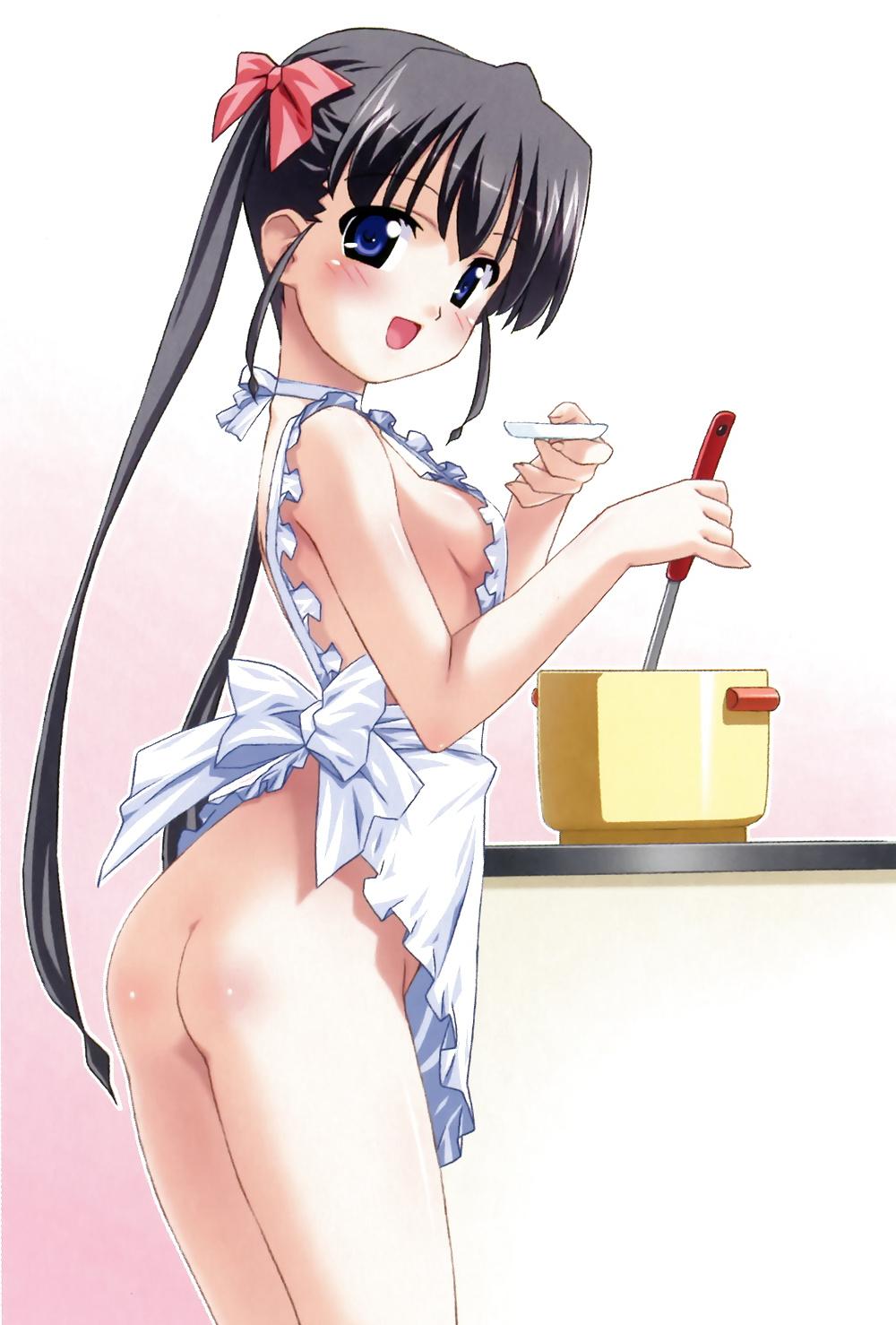 25P Anime style: naked apron