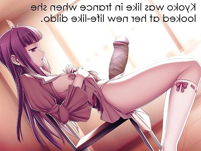 8P Anime Girls playing with a Real Cock (with captions) - No 79