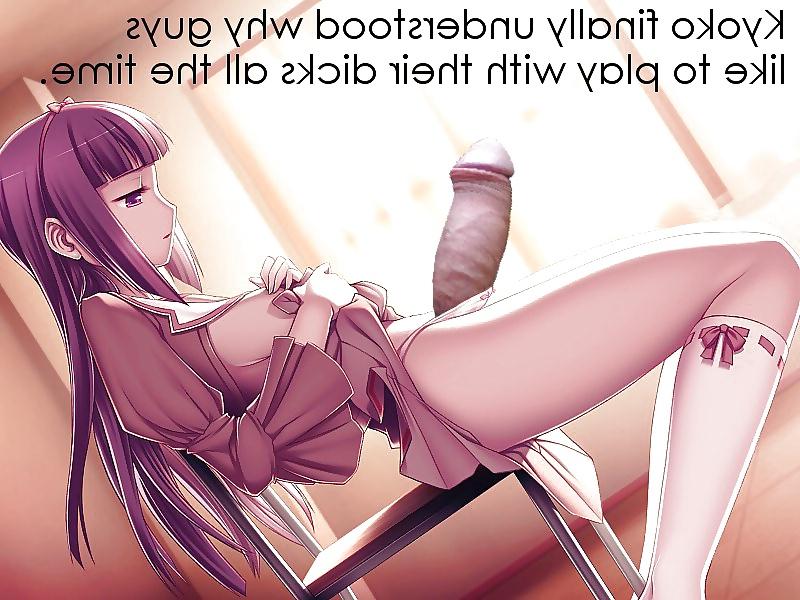 8P Anime Girls playing with a Real Cock (with captions) - No 79