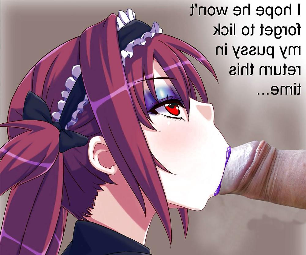 8P Anime Girls playing with a Real Cock (with captions) - No 71