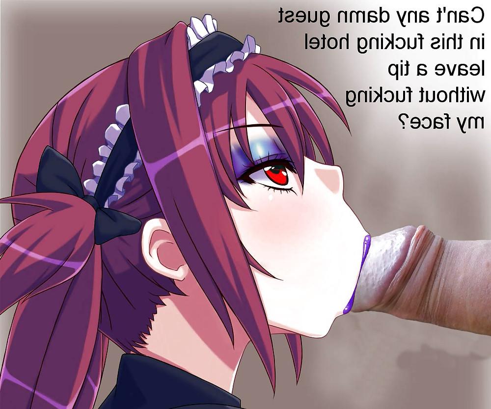 8P Anime Girls playing with a Real Cock (with captions) - No 71