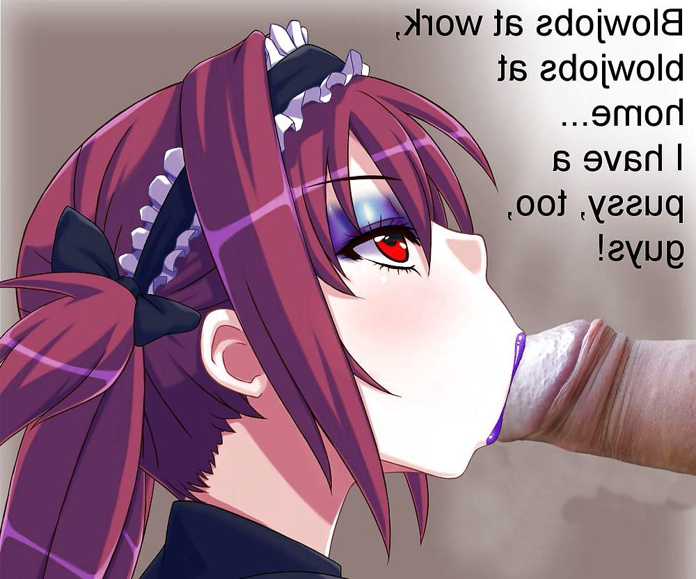 8P Anime Girls playing with a Real Cock (with captions) - No 71