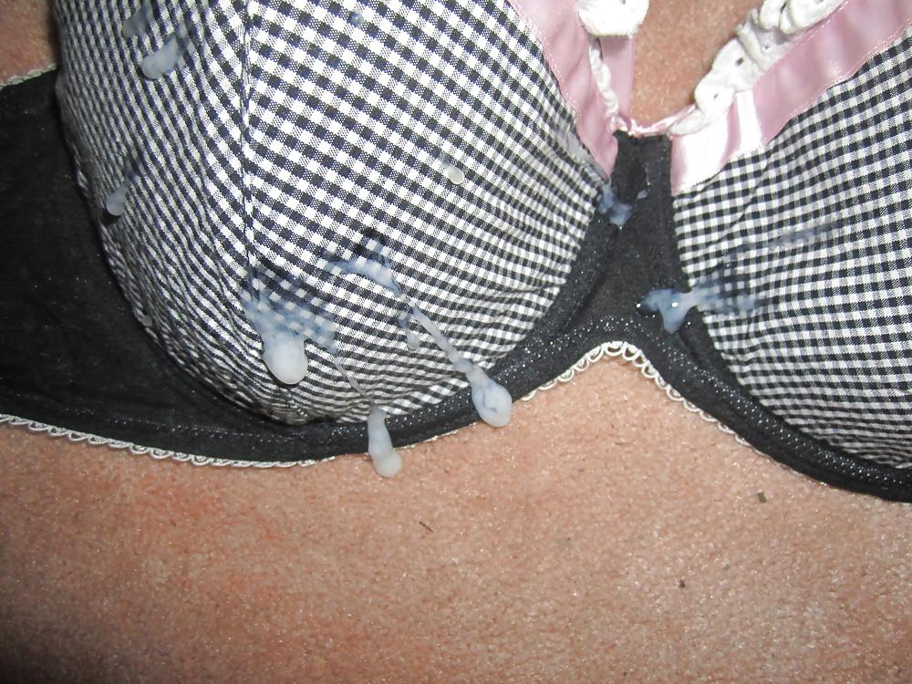25P Cum on bra's and panties .