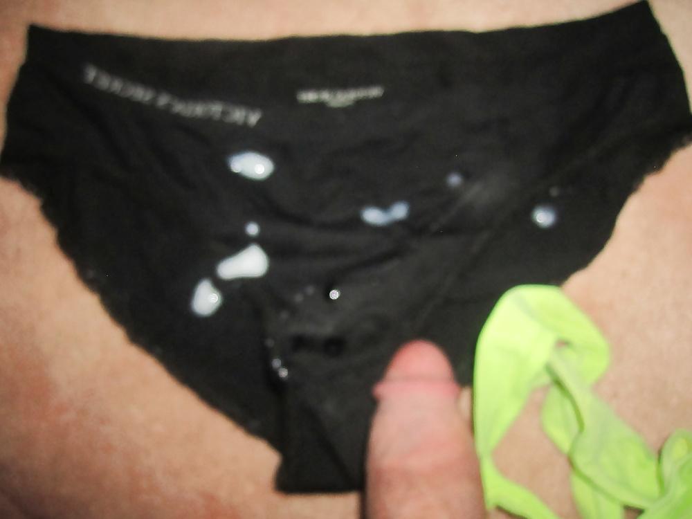 25P Cum on bra's and panties .