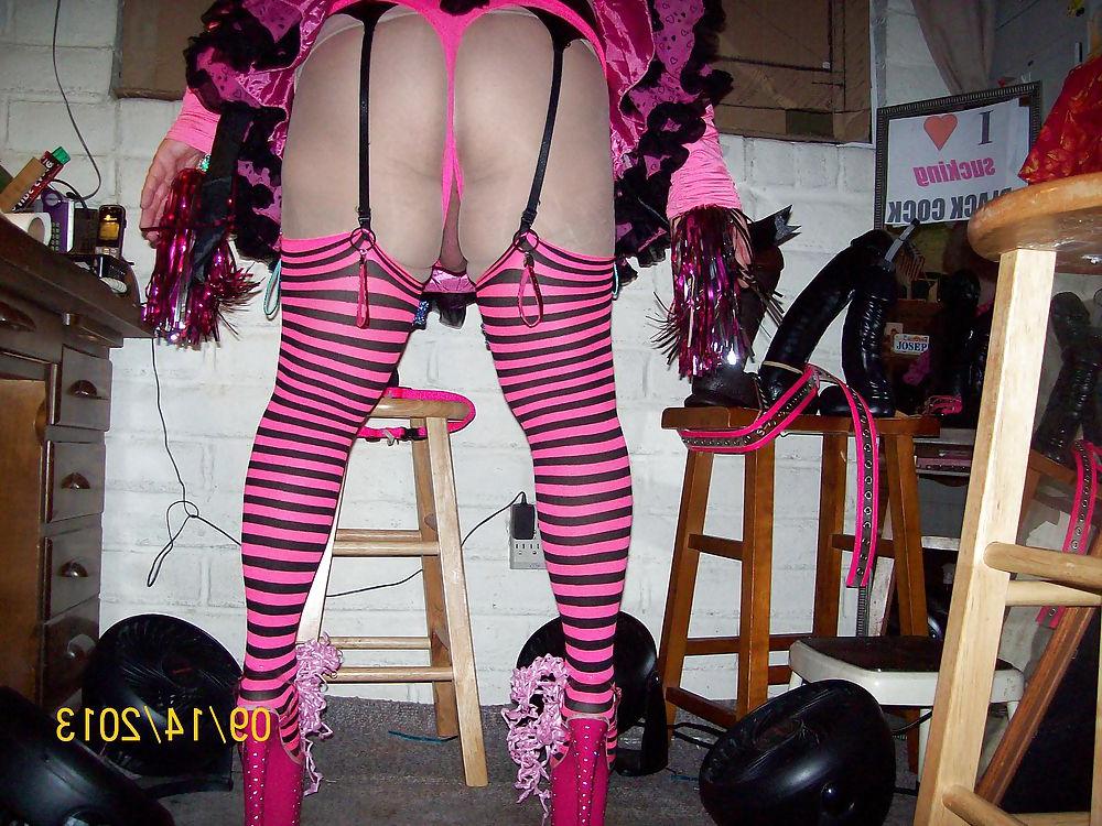 10P Tgirl BBC slut dressed to be sprayed by black cum nuts
