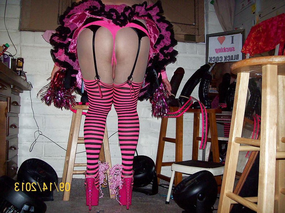 10P Tgirl BBC slut dressed to be sprayed by black cum nuts