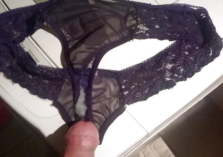 7P Cum on string thong panty 