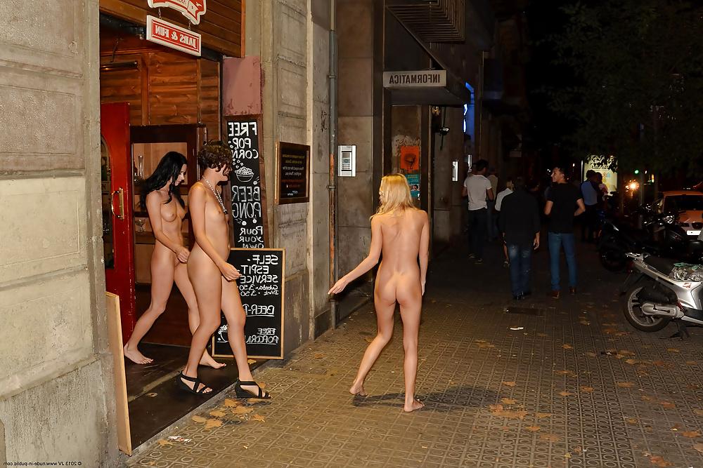 4P Nude night out in a bar