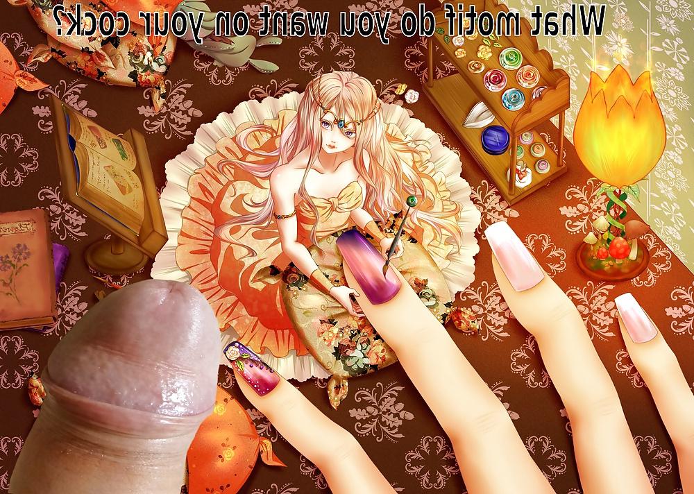 8P Anime Girls playing with a Real Cock (with captions) - No 87