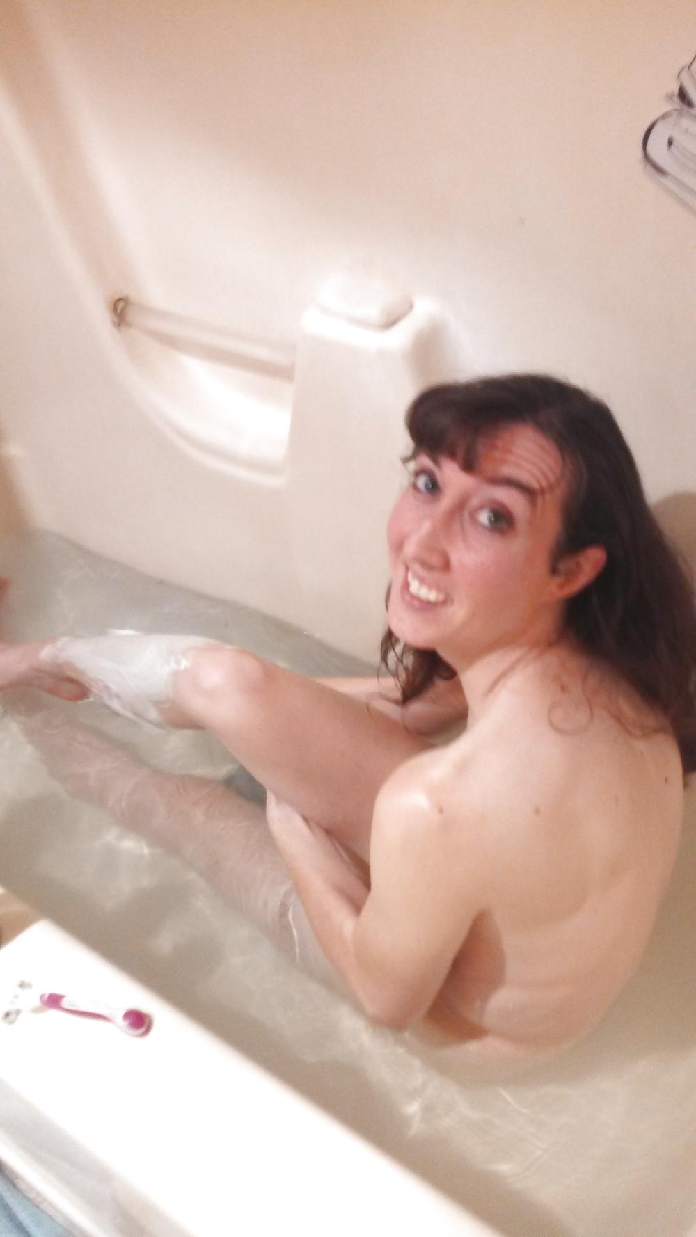 9P My hot wife taking hot bath during big ice storm.