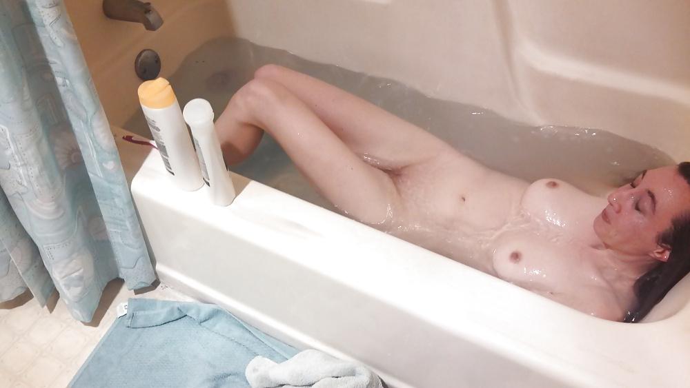 9P My hot wife taking hot bath during big ice storm.