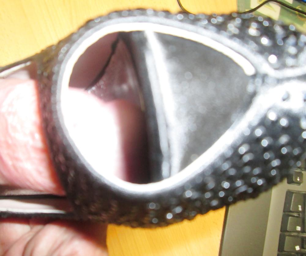 20P Cum on Peeptoe Plateau Heels