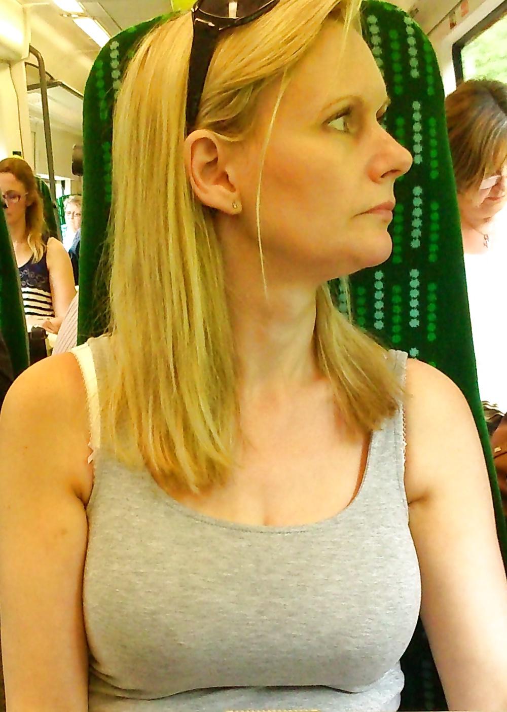 7P Pretty milf on a train in Birmingham, clothed