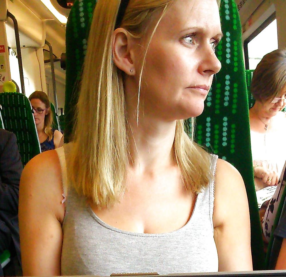 7P Pretty milf on a train in Birmingham, clothed