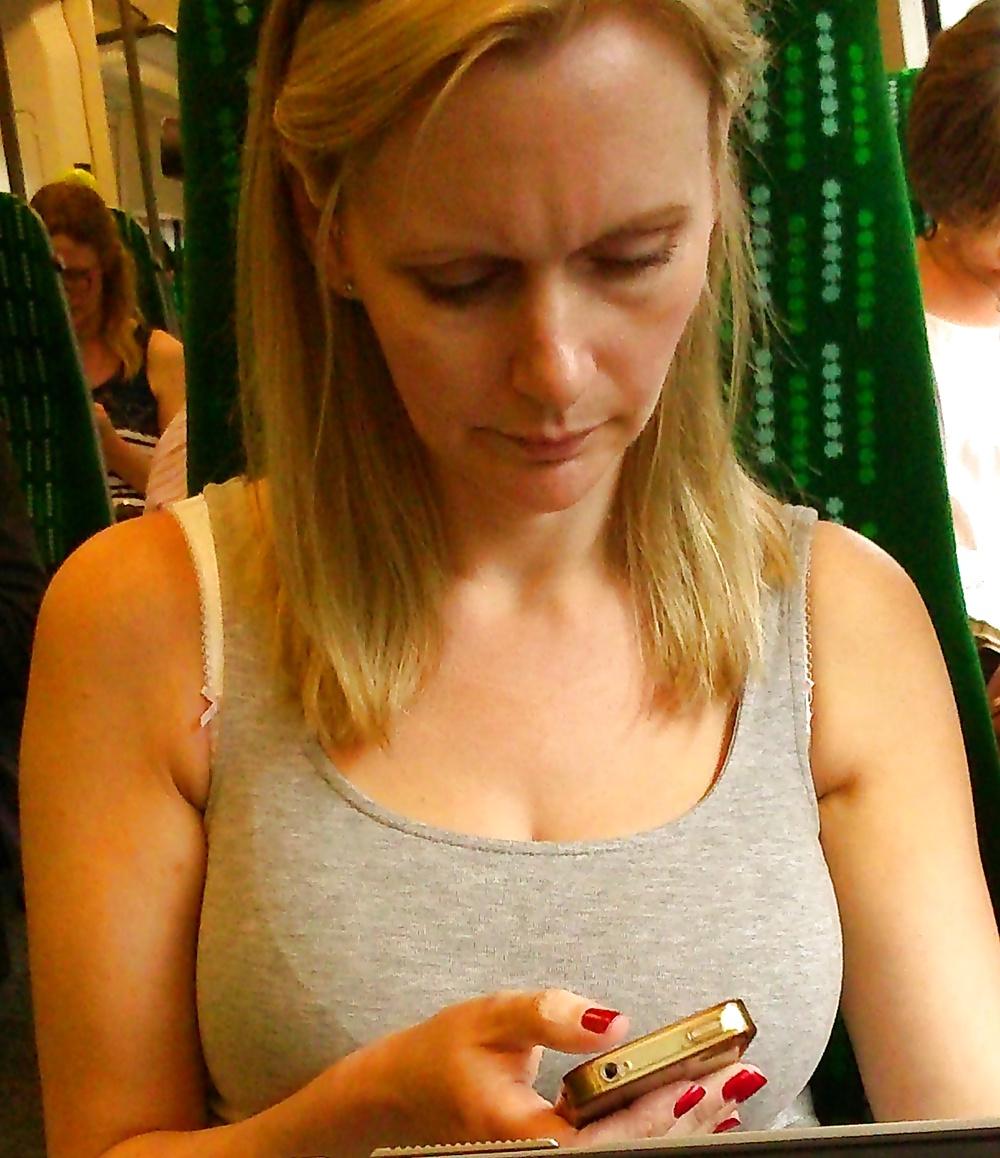 7P Pretty milf on a train in Birmingham, clothed