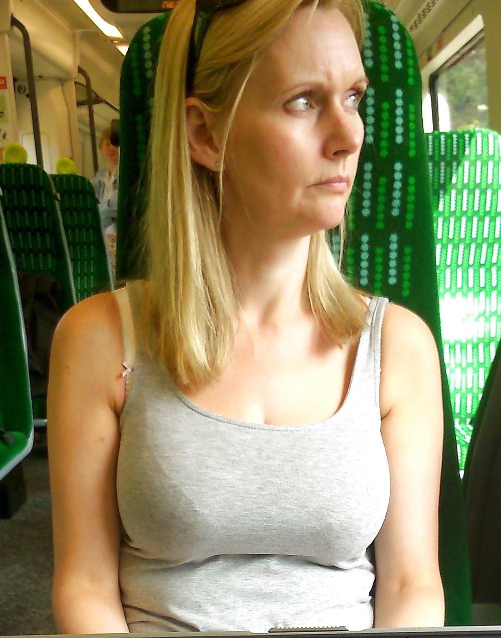 7P Pretty milf on a train in Birmingham, clothed
