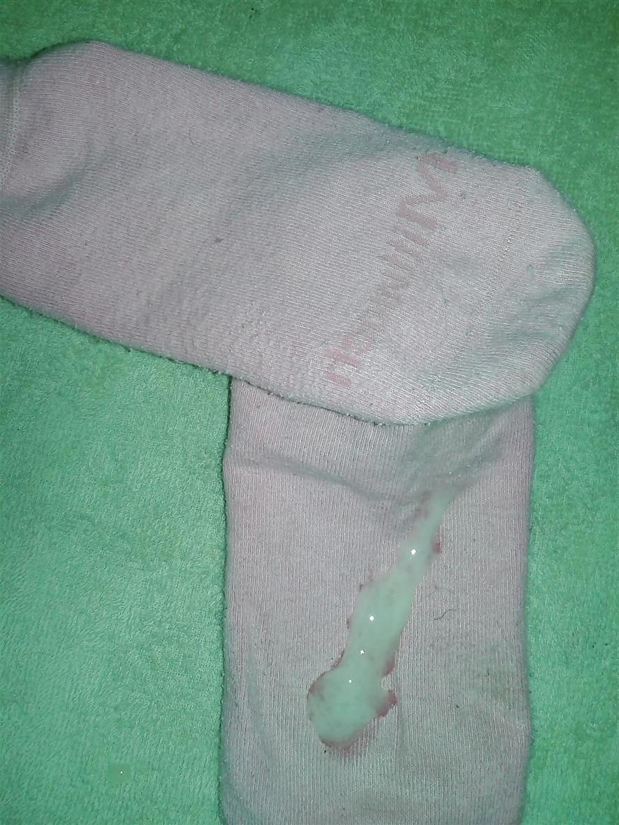 8P Cum on Cousin pink sock! 