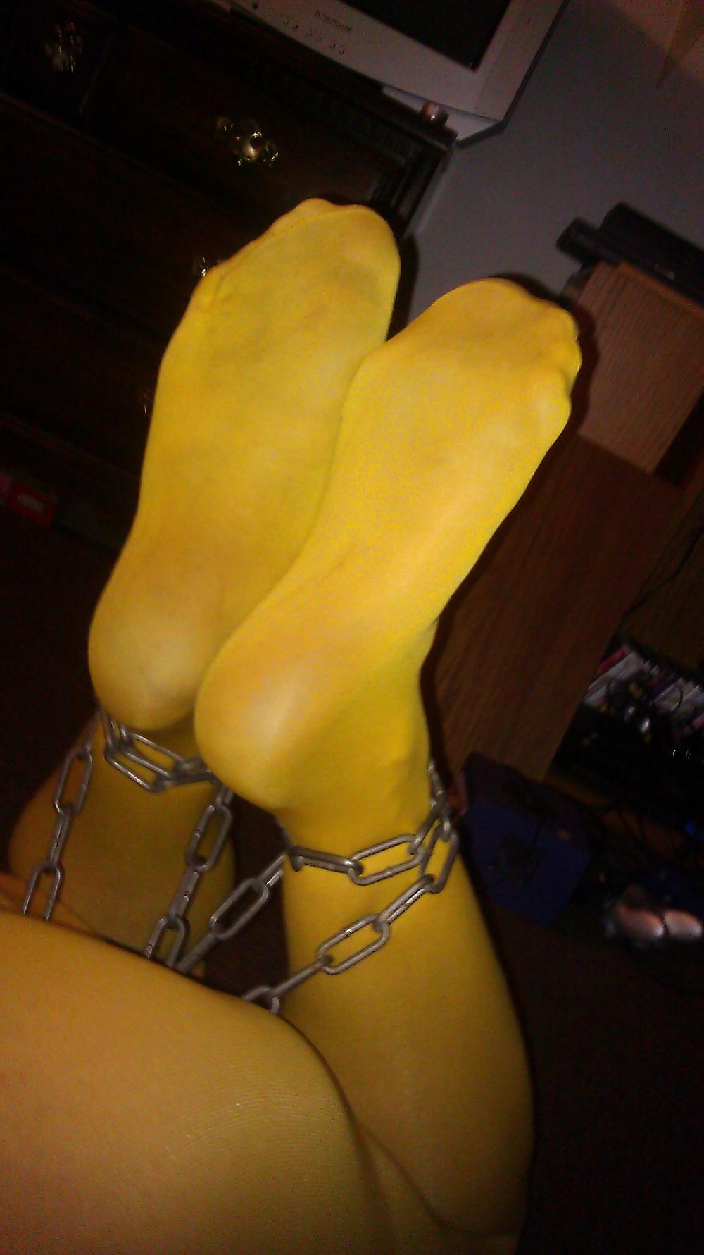 6P My Cock and Feet Chained in Pantyhose #3