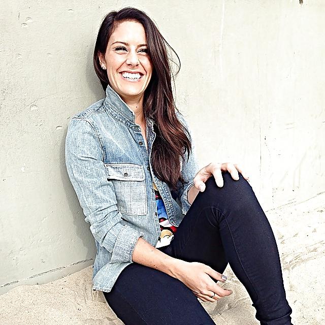 24P Ali Krieger posing in her sports bra