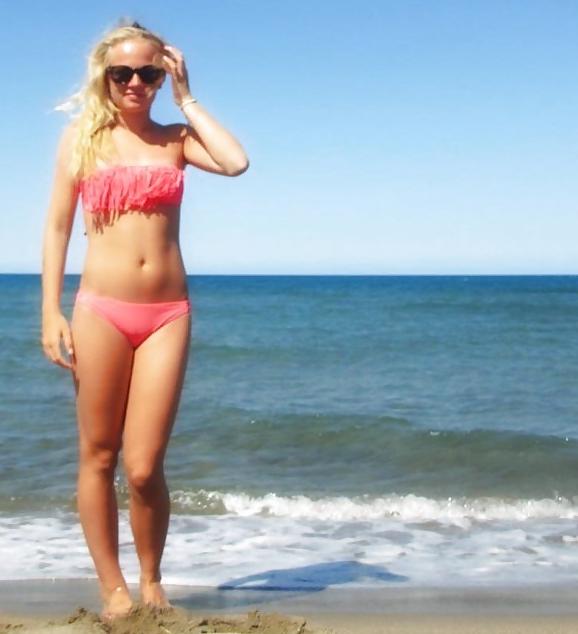 25P Danish teens-223-224-bra panties beach party cleavage 