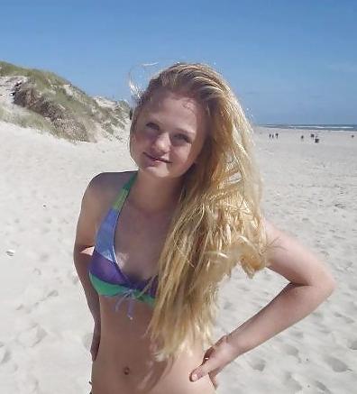 25P Danish teens-223-224-bra panties beach party cleavage 