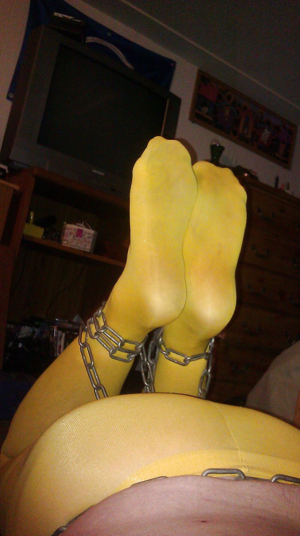 6P My Cock and Feet Chained in Pantyhose #4