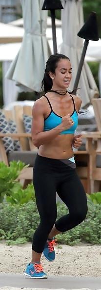 5P AJ Lee Hard Nipples in Sports Bra