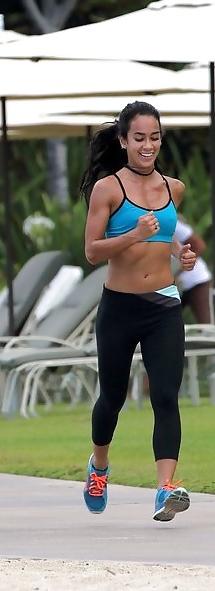 5P AJ Lee Hard Nipples in Sports Bra