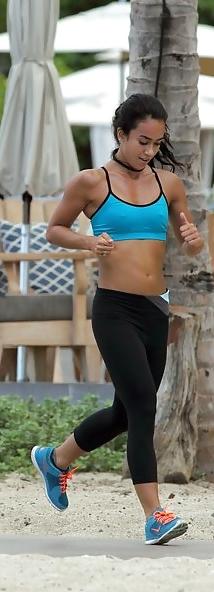 5P AJ Lee Hard Nipples in Sports Bra