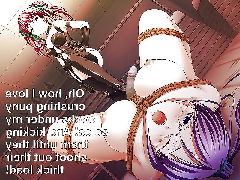 9P Anime Girls playing with a Real Cock (with captions) - No 84